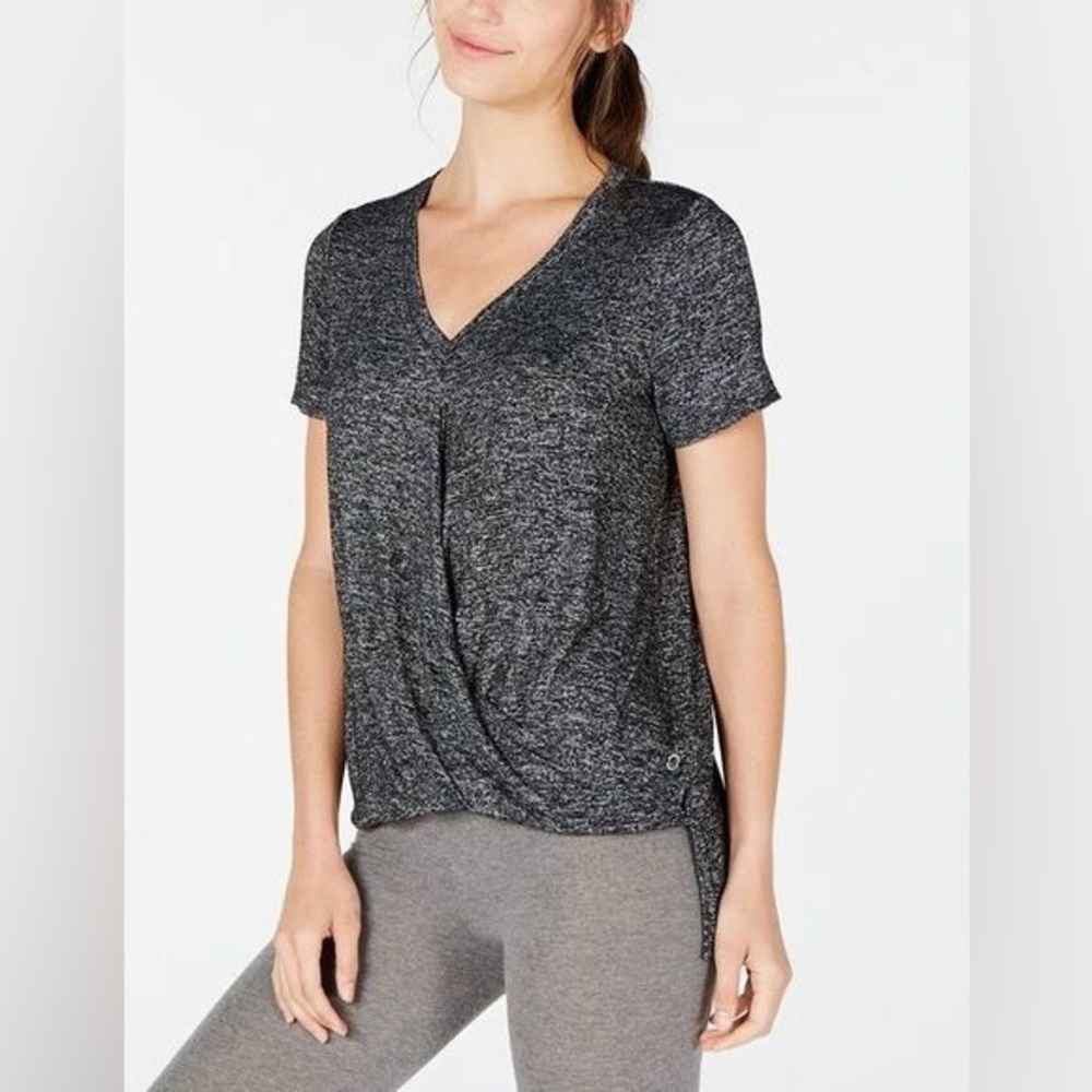 Calvin Klein Women’s Twisted Hem Draped Tee Grey Heather Size XS